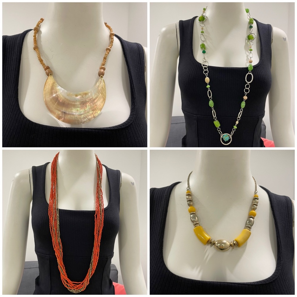Four Costume and Statement Jewellery Necklaces